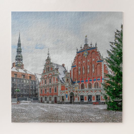 Kerstmis in Riga Letland Legpuzzel (Horizontaal)