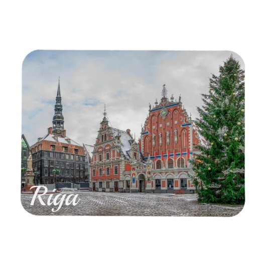 Kerstmis in Riga Letland Magnet Magneet (Horizontaal)