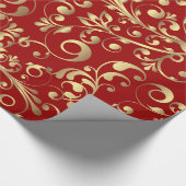 Kerstmis in rood en goud cadeaupapier (Hoek)