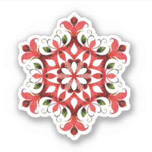 Kerstmis in rood en groen land sticker
