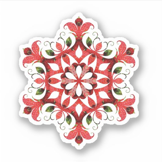 Kerstmis in rood en groen land sticker (Voorkant)