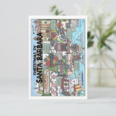 Kerstmis in Santa Barbara Bedankkaart (Staand voorkant)