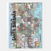 Kerstmis in Santa Barbara Fleece Deken (Voorkant)