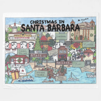 Kerstmis in Santa Barbara Fleece Deken