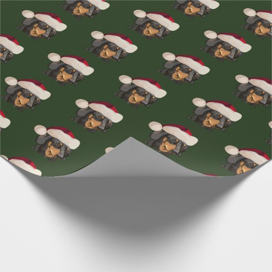 Kerstmis in Santa Dachshund Cadeaupapier (Hoek)