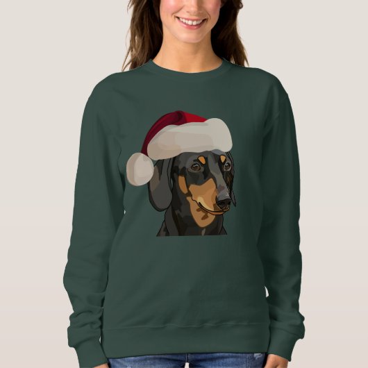 Kerstmis in Santa Dachshund Trui (Voorkant)