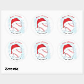 Kerstmis in Santa Hat Baseball Ronde Sticker (Vel)