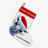 Kerstmis in Santa Hat Kleine Kerstsok (Voorkant (Hangend))