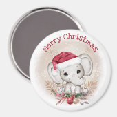 Kerstmis in Santa Hat Magneet (Voorkant / Achterkant)
