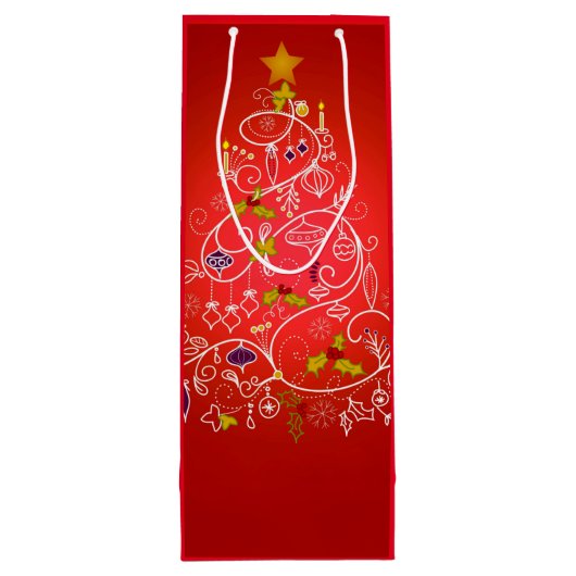 Kerstmis in Santa Orangutan Wijn Cadeautas (Achterkant)