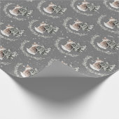 Kerstmis in sneeuwvlokken cadeaupapier (Hoek)