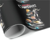 Kerstmis in Space Solar System Astronaut Invitati Cadeaupapier (Rol Hoek)