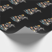 Kerstmis in Space Solar System Astronaut Invitati Cadeaupapier (Hoek)