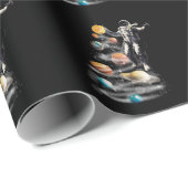 Kerstmis in Space Solar System Astronaut Invitati Cadeaupapier (Rol Hoek)