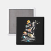 Kerstmis in Space Solar System Astronaut Invitati Magneet (Voorkant / Achterkant)