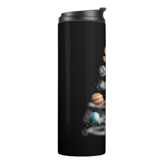 Kerstmis in Space Solar System Astronaut Invitati Thermosbeker (Gedraaid links)