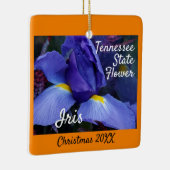 Kerstmis in Tennessee State Flower Iris Keramisch Ornament (Rechts)