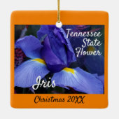Kerstmis in Tennessee State Flower Iris Keramisch Ornament (Achterkant)