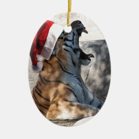 Kerstmis in Tiger Keramisch Ornament (Voorkant)