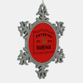 Kerstmis in Town Wareham Tin Sneeuwvlok Ornament (Links)