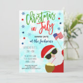 Kerstmis in uitnodiging van juli (Staand voorkant)