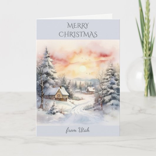 Kerstmis in Utah Winter Landschap Feestdagen Kaart (Voorkant)