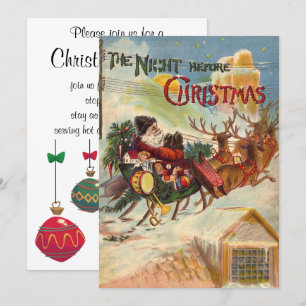 Kerstmis in vintage stijl, De Nacht Voor Kerstmis Kaart