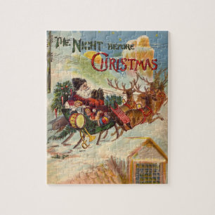 Kerstmis in vintage stijl, de nacht voor Kerstmis Legpuzzel