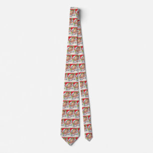 Kerstmis in vintage stijl, jolige Kerstman met zij Stropdas
