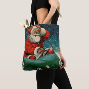 Kerstmis in vintage stijl, Kerstman in een Cute Au Draagtas