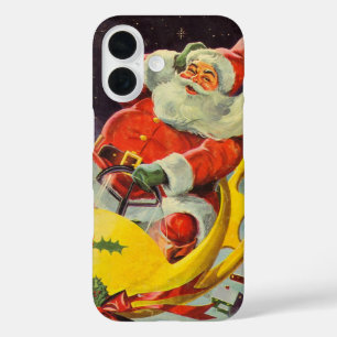 Kerstmis in vintage stijl, Kerstman in een ruimtes iPhone 16 Hoesje