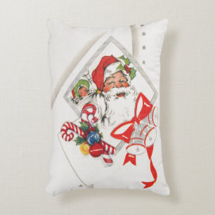 Kerstmis in vintage stijl, Kerstman met Rode Kerst Accent Kussen