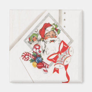 Kerstmis in vintage stijl, Kerstman met Rode Suike Magneet
