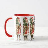 Kerstmis in vintage stijl, kerstman uitknipfiguur mok (Links)