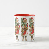 Kerstmis in vintage stijl, kerstman uitknipfiguur mok (Midden)