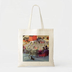 Kerstmis in vintage stijl, liefde en romantiek sle tote bag