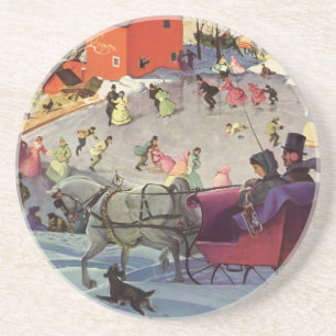 Kerstmis in vintage stijl, liefde en romantiek sle zandsteen onderzetter