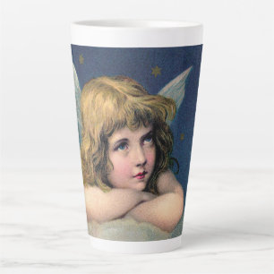 Kerstmis in vintage stijl, Mooie engel met gouden Latte Mok