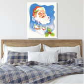 Kerstmis in vintage stijl, retro jolige kerstman canvas afdruk (Insitu (Slaapkamer))