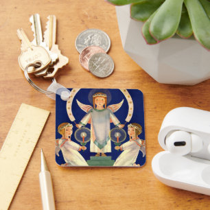 Kerstmis in vintage stijl, Scandinavische engelen  Sleutelhanger