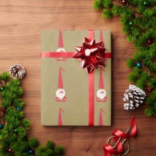 Kerstmis in vintage stijl, schattige Sinterklaas k Cadeaupapier