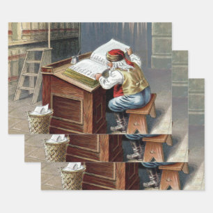 Kerstmis in vintage stijl, Sinterklaas stout of li Inpakpapier Vel