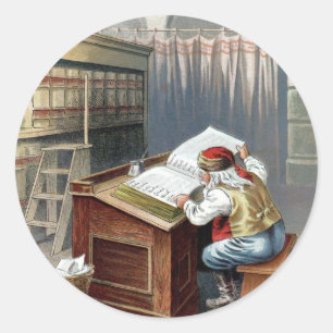 Kerstmis in vintage stijl, Sinterklaas stout of li Ronde Sticker