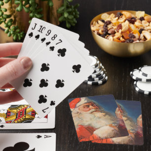Kerstmis in vintage stijl, Sinterklaas stoute en b Pokerkaarten