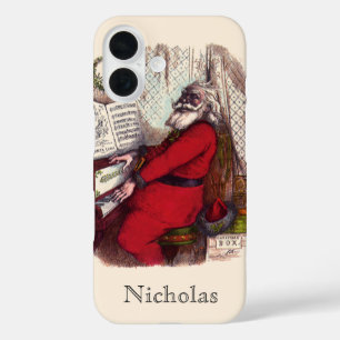 Kerstmis in vintage stijl, Thomas Nast Kerstman Pi iPhone 16 Hoesje