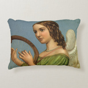 Kerstmis in vintage stijl, Victoriaanse engel met Decoratief Kussen
