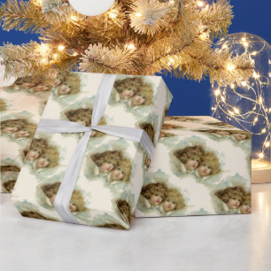 Kerstmis in vintage stijl, Victoriaanse engelen in Cadeaupapier