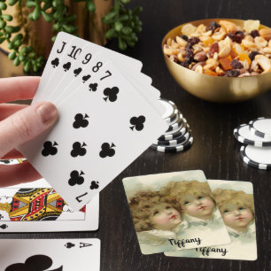 Kerstmis in vintage stijl, Victoriaanse engelen in Pokerkaarten