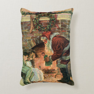 Kerstmis in vintage stijl, Victoriaanse Kerstman K Decoratief Kussen