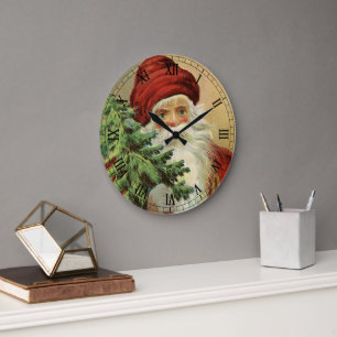 Kerstmis in vintage stijl, Victoriaanse Kerstman m Grote Klok